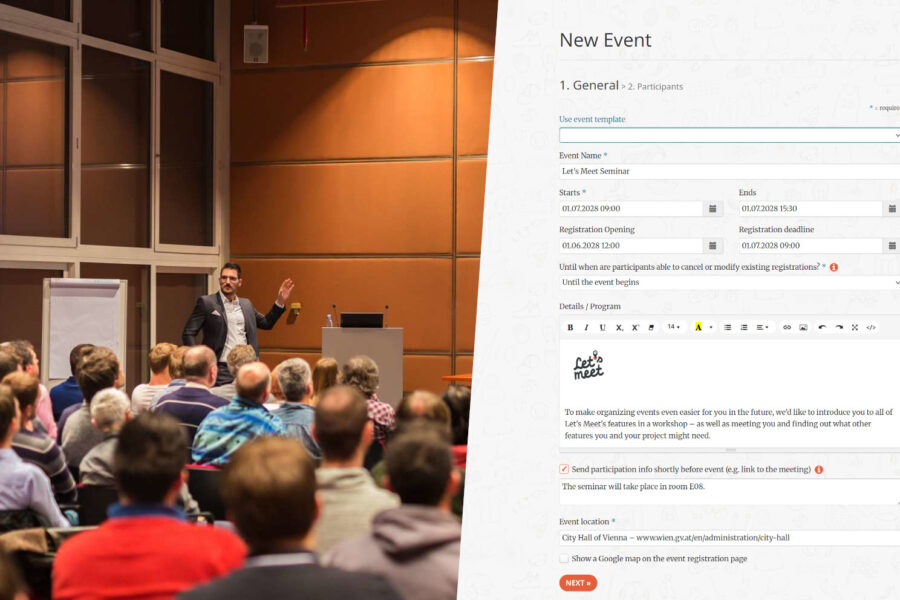 Create a corporate event online for free