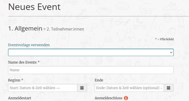 Event erstellen und bearbeiten